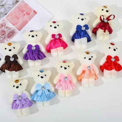 Roztomilá mini panenka Toy Cartoon Plus Plyšové zvířátko Malý plyšový medvídek Kytice Bear Kid Toys Plyšová panenka 10 KS