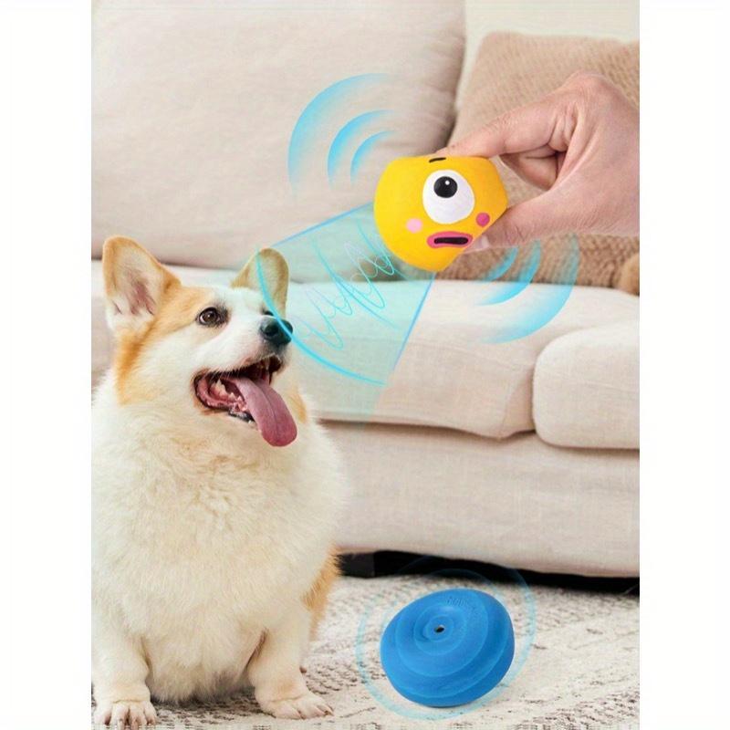 [For Small-Breed Dog] 1/3Pcs Dog Sounding Toy with Cute Big Eyeball Design, Pet Durable Rubber Chew Teeth Grinding and Cleaning Ball with Squeaky Dog
