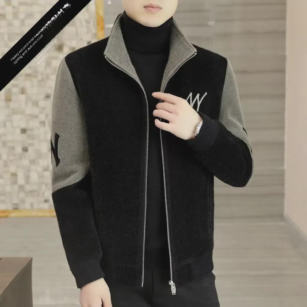 Hochwertige Colorblock-Jacke für Herren – Stehkragen, lässig, dick, warm, große Größe (Herbst/Winter-Trend 2023)