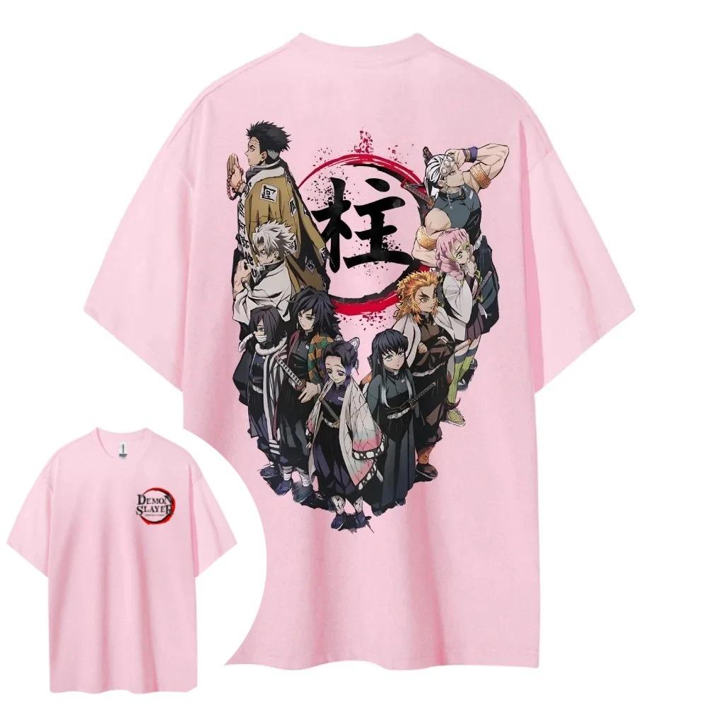 2026 Demon Slayer Горячая кровь Анимация Короткий рукав Мужская и Женская Одинаковая Удобная Короткий рукав Одежда для пары Повседневный Топ 4XL