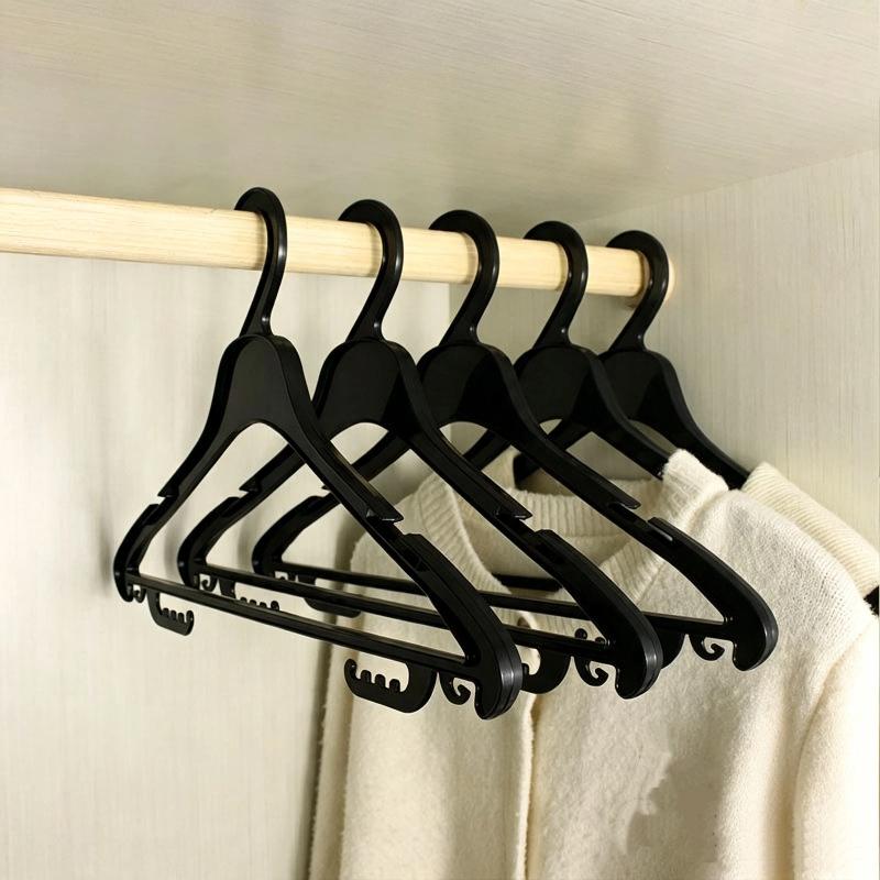 Multifunctional Plastic Clothes Hangers Sturdy Frame Non Slip Grooves 20 Pack Practical Housewarming Gift for New Homeowners