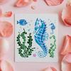 Plastic Reusable Drawing Painting Stencils Templates for Painting On Scrapbook Fabric Tiles Floor Furniture Wood Square Sea Horse Pattern 300x300mm