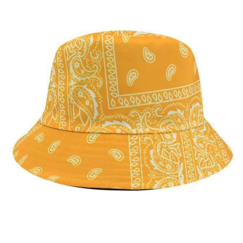 Retro květinový rybářský klobouk, pouliční móda, skládací umyvadlový klobouk, oboustranný personalizovaný sluneční klobouk, venkovní klobouk