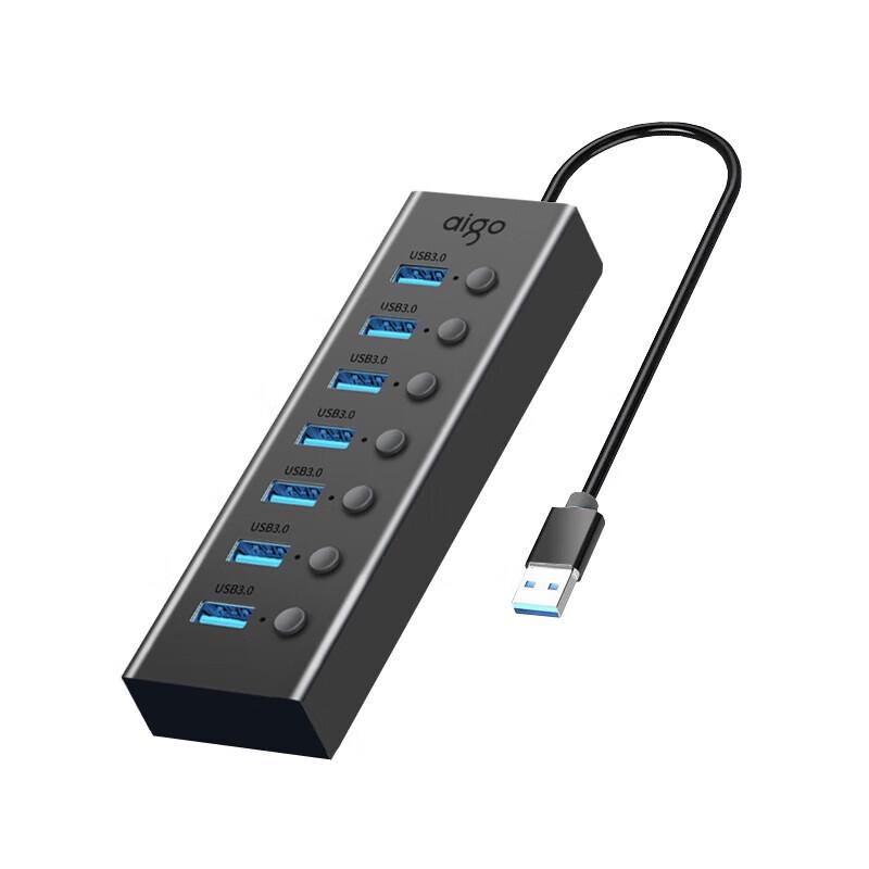 aigo 7-Port USB 3.0 Desktop Hub with Individual Switches