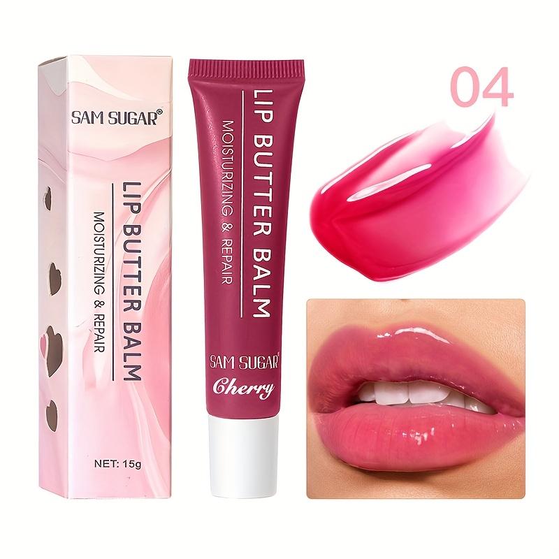 SAM SUGAR 5 Colori Burrocacao Idratante Specchio Lucidalabbra Rosa Labbra Guava Vaniglia Torta al Caffè Odore Rossetto Olio Trasparente Trucco