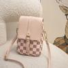 Handytasche Damen neue Sommermode schlichte Schulter kariert Umhängetasche Handy kleine quadratische Tasche