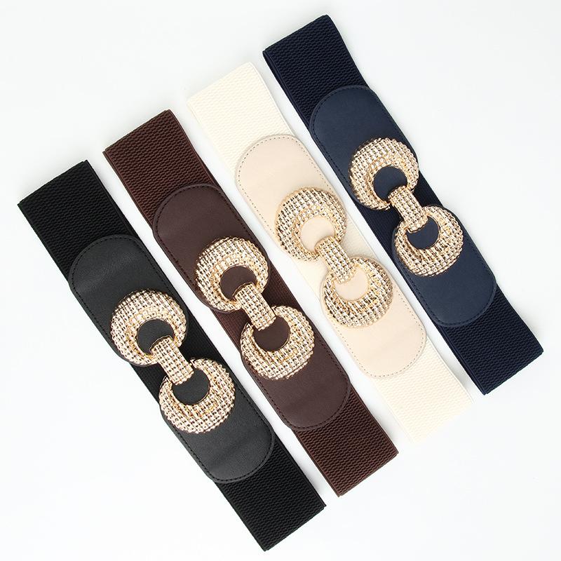 New Exterior Dress Waist Seal Fashionable and Versatile Stretch Wide Women's Belt Decorative Sweater Coat Elastic Belt