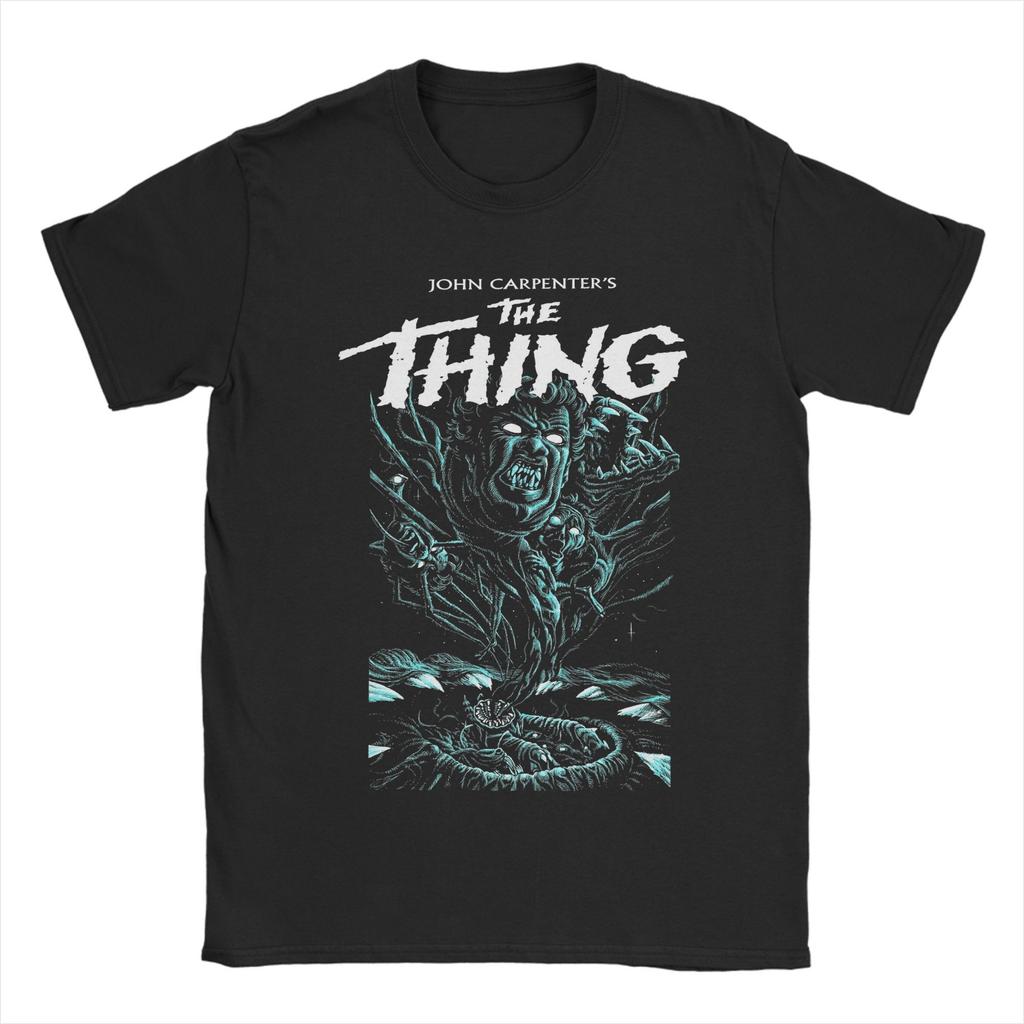 2025 Summer Vintage Beach John Carpenter The Thing Hippie 100 Pure Cotton Printed Tshirt Y2K Retro Custom Logo Short Sleeve