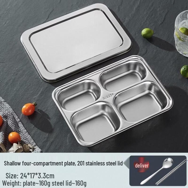Ru Han 304 Stainless Steel Kids Divided Plate Set