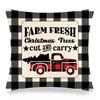 Christmas Checkered Pattern Elements Digital Printing Short Plush Pillow Covers For Car Sofa Office Cushion Cover Home Goods