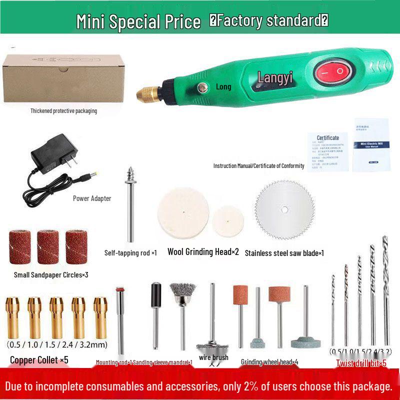 Electric Handheld Mini Grinder for Wood, Jade Carving & Polishing