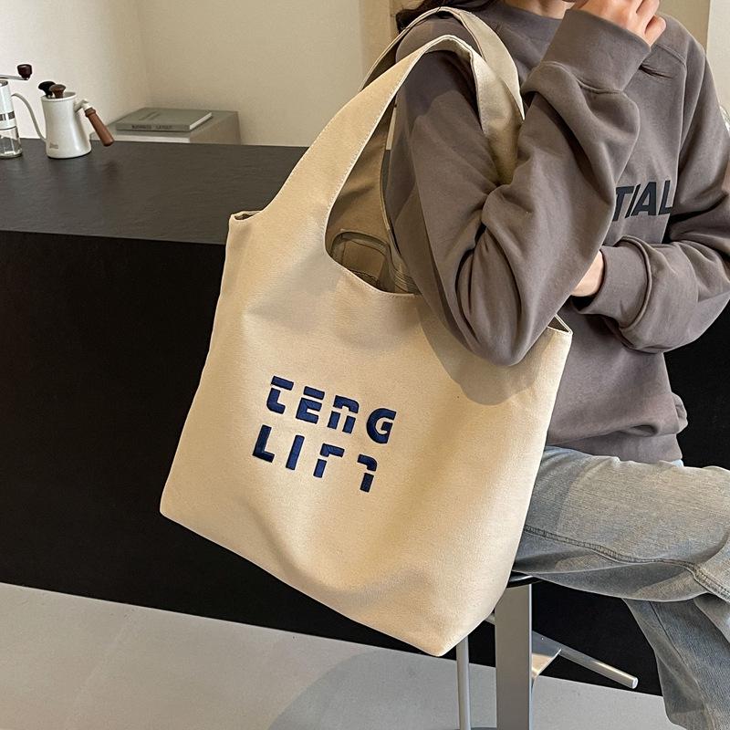 Koreanische lässige große Tragetasche: Damen 2025 Vielseitige Literarische Umhängetasche