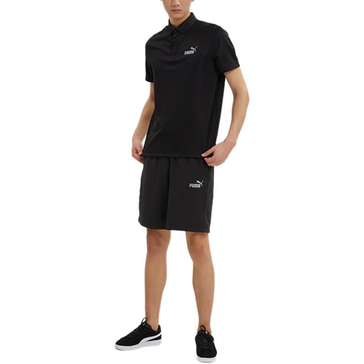 PUMA Polo Shirts Men's Black Polo Collar Moderate Straight Fit 671927-01