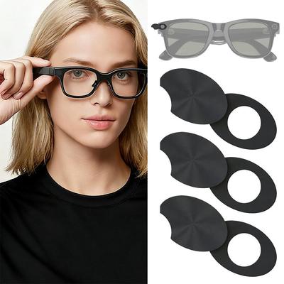 Smart Glasses LED Light Blocking Stickers Fit for Meta Sliding Reusable Adhesive Eyeglass Camera Cover Black Tool