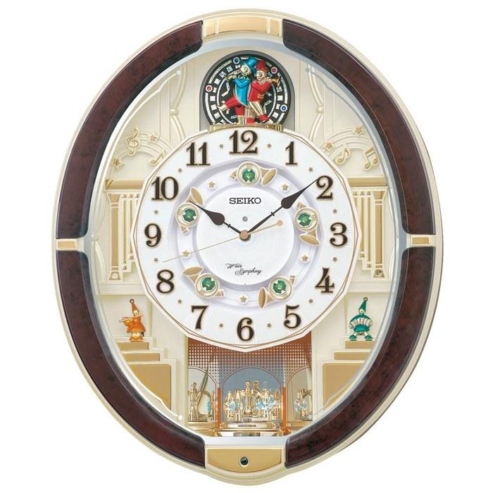Seiko Clock Wall Clock Radio Analog Carousel Dark Brown Marble 465x384x101mm RE581B