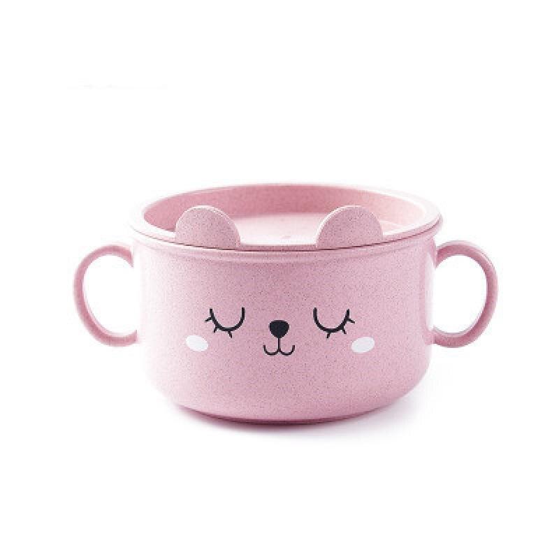 

1 шт. Мультяшные детские миски, детский контейнер для еды, подставка для посуды, миска для кормления младенцев, детская тарелка для кормления, столовые приборы розовый