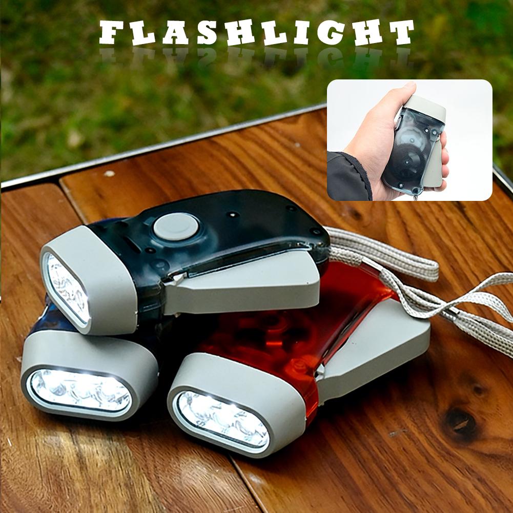 Practical camping flashlight Outdoor Press-Type Dynamo Emergency Flashlight (Hand Crank) Essential Outdoor Tools for Camping