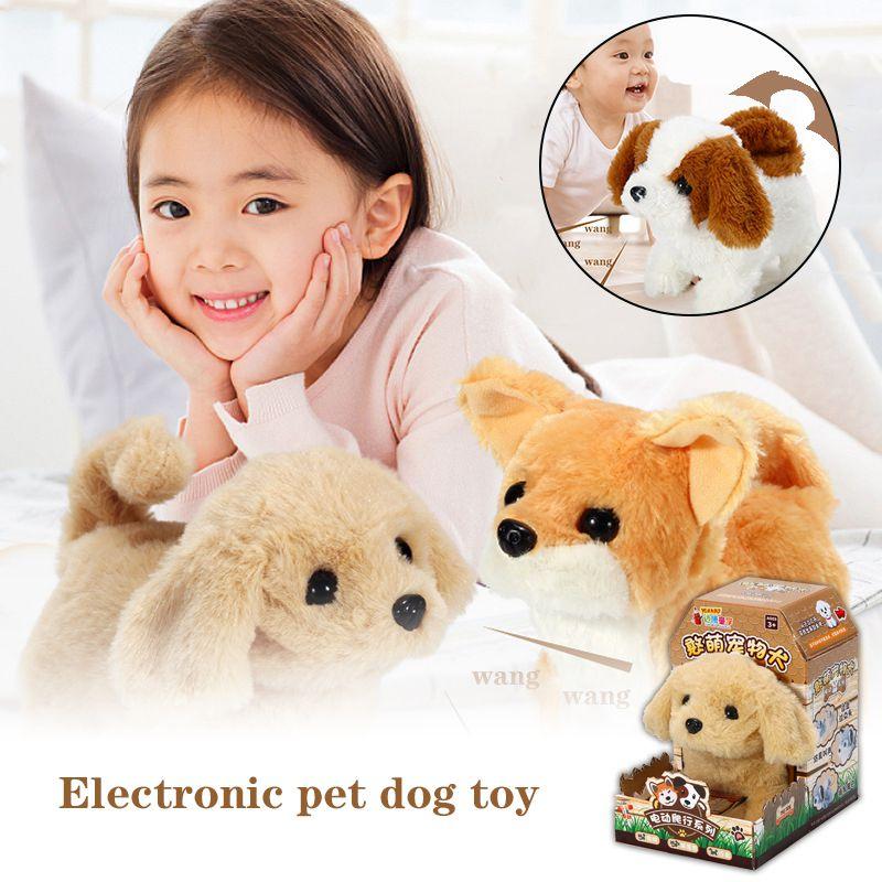 Electronic Dog Robot Lifelike Walking Barking Wagging Tail Puppy Plush Cute