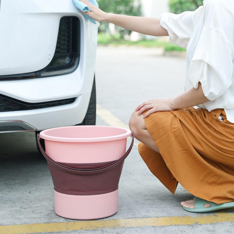 5/10L Přenosný skládací kbelík na mytí venkovní skládací umyvadlo silikonový kbelík na vodu kemping úspora místa kbelíky na mytí auta