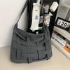 Niche personality design inclined hollow weave high-capacity waterproof shoulder bag  single shoulder bag for couples