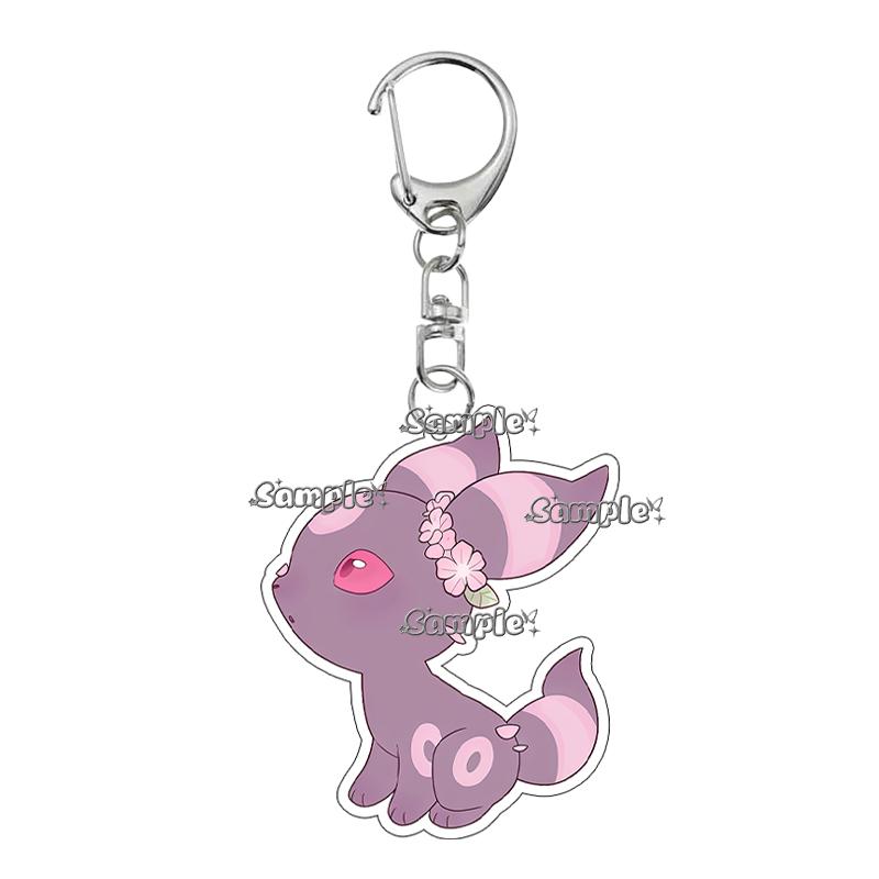 Anime Cartoon Umbreon Eevee Espeon Acrylic Keychain Key Chain Ring Backpack Charm Accessories Homemade Pendant Gift for Friends