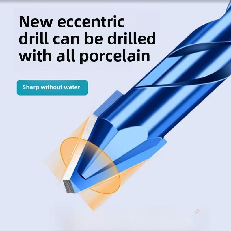 Masonry Concrete Spiral Drill Bit Eccentric for Glass Ceramic Tile Brick Plastic Wood Mason Hard Alloy Wall Hole Cutter Saw Blue