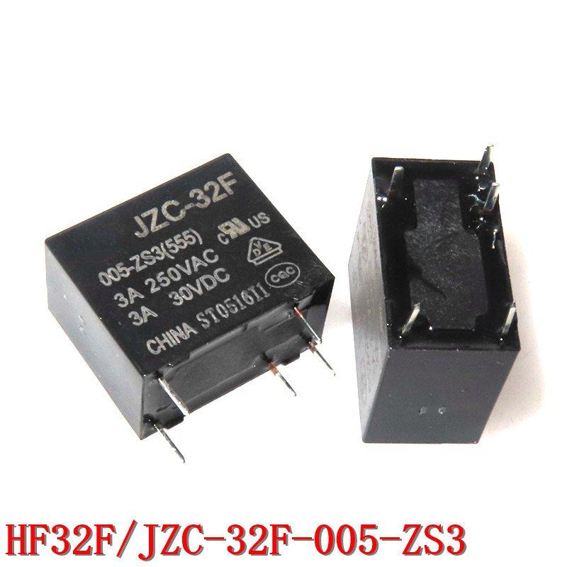 5PCS JZC-32F 5V 12V 24V Power Relays JZC-32F-005-ZS3 JZC-32F-012-ZS3 JZC-32F-024-ZS3 10A 250VAC 5PIN Relays 5