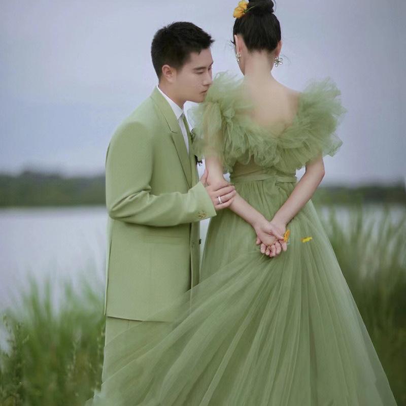 Wedding dress 2025 new idyllic green fairy costume girl