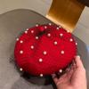 Pearl Wool Beret for Women Retro Beanie Caps Pumpkin Hat Painter Hat  Banquet