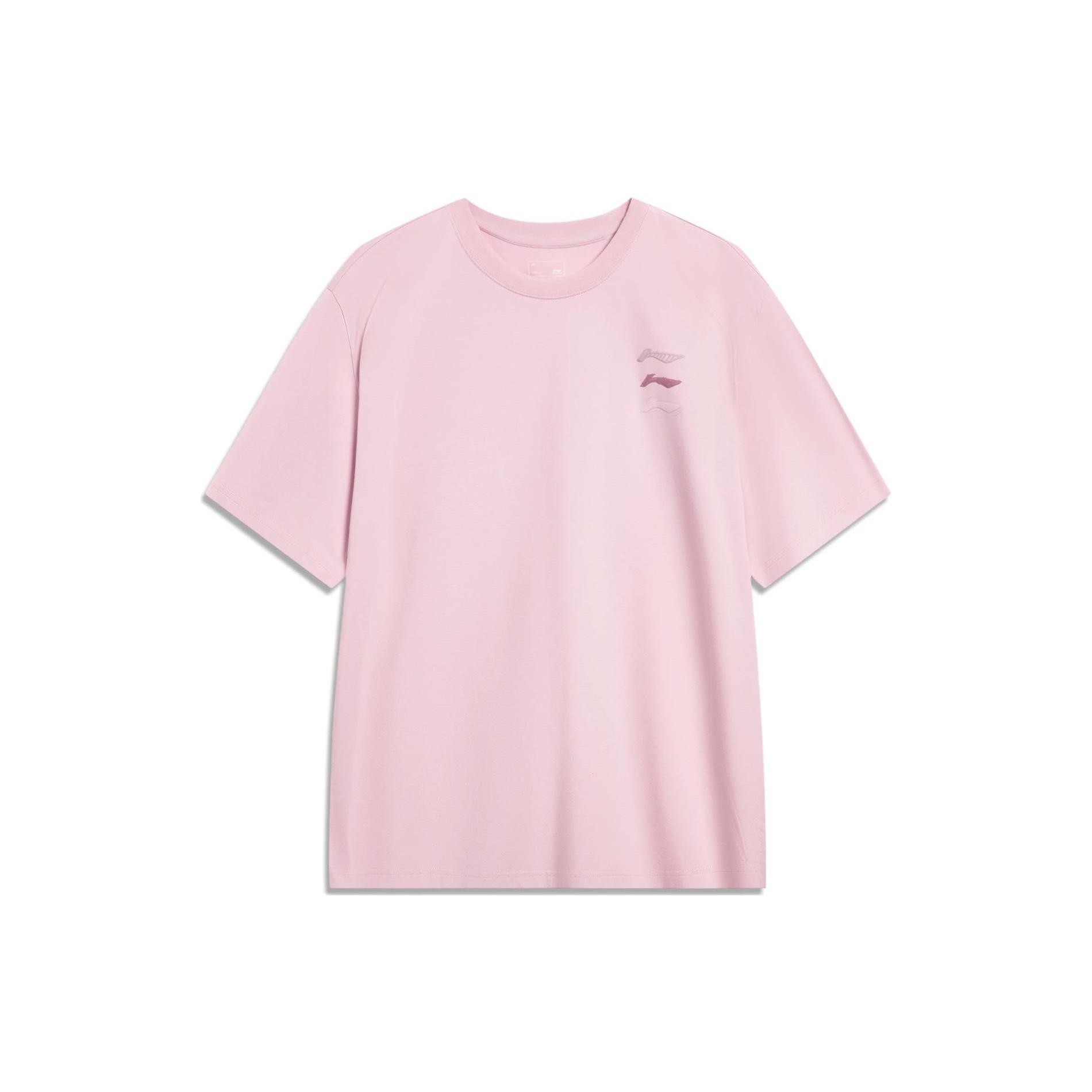 Li-Ning Triple Logo Loose Fit T-shirt  Pink  Men s AHST787-5 XXXL