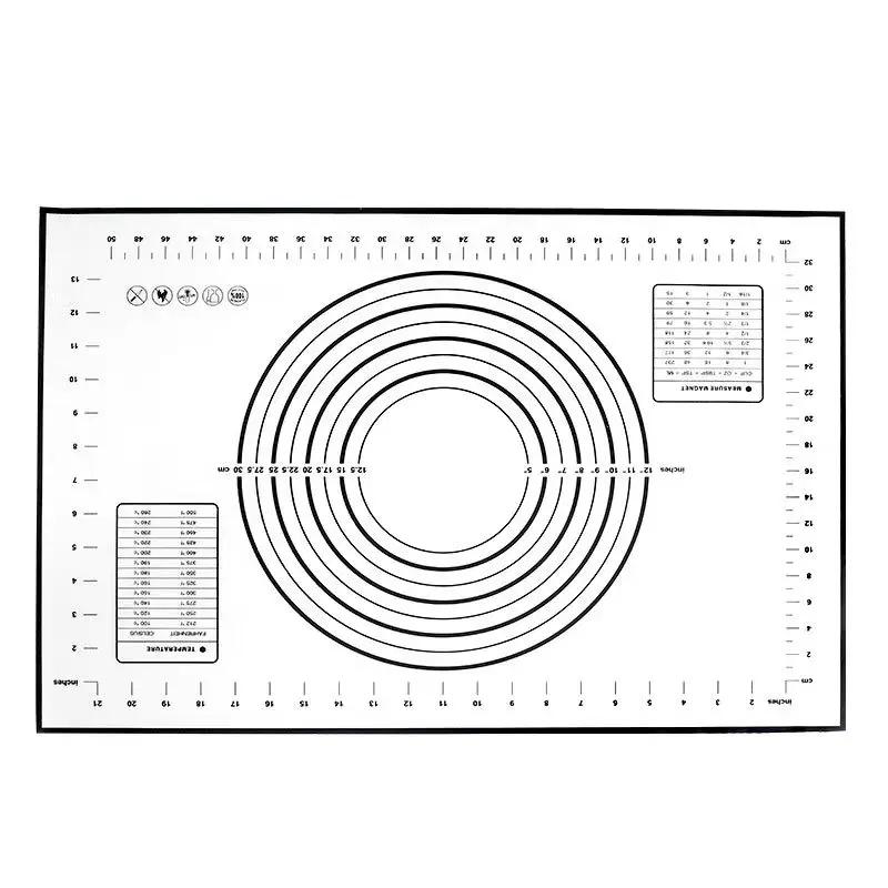 

1 шт. 40X50 см белый и красный коврик для замешивания теста силиконовый коврик для выпечки пиццы торт тестомес кухонный гриль гаджеты формы для выпечки 50 x 40cm чёрный