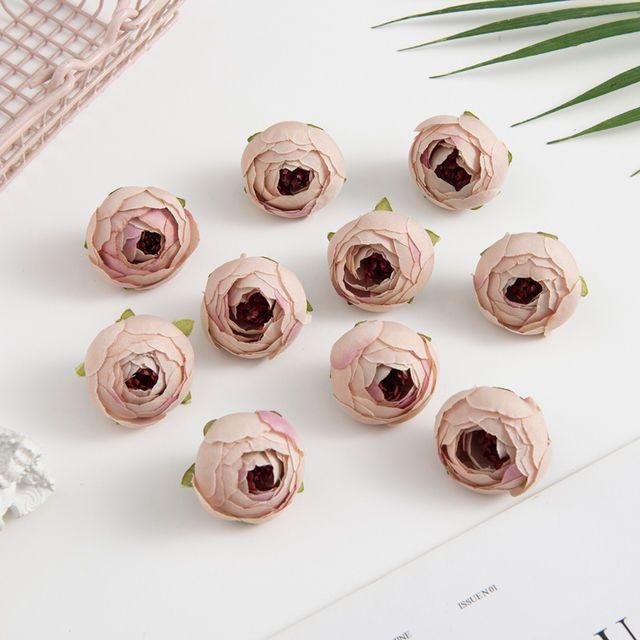 Artificial Flowers for Wedding Silk Roses Tea Bud Festival Wreaths Home Decor Table Diy Scrapbooking Background Wall Fake Plants