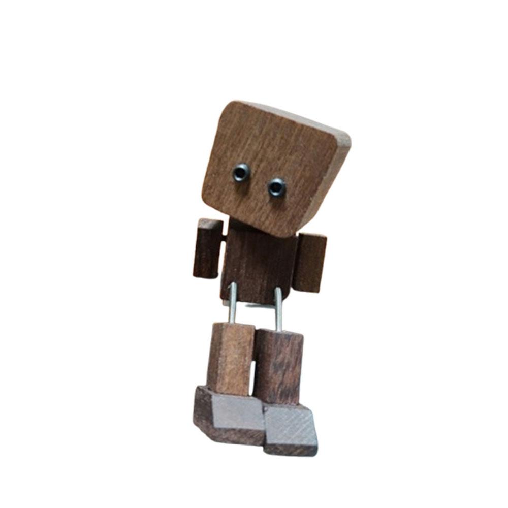 

Walnut Shaking Wooden Man Figurine Car Decoration Ornaments Leg-swinging Robot Figurine Cute Wood Man Creative Gifts for Friends
