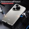 Luxury Textured Brocade Phone Case for Huawei Pura 70 Pro+ Plus 80 Ultra Elegant Cover with Metal Frame Camera Lens Protector