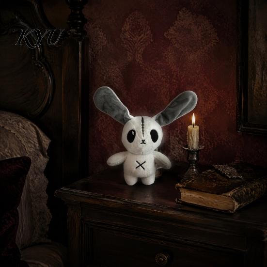 Creepy Cute Bunny Toy Halloween Horror Plush Toy, Rabbit Stuffed Animal Unique Photography Prop Doll for Kids, Soft Collectible Figurine Party