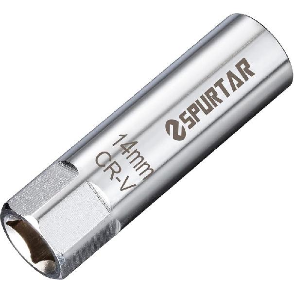 Spurtar 14mm Spark Plug Socket 3/8-inch Drive Thin Wall Magnetic Spark Plug Socket - 12-Point Design Compatible with BMW, Mercedes, Nissan, Mini