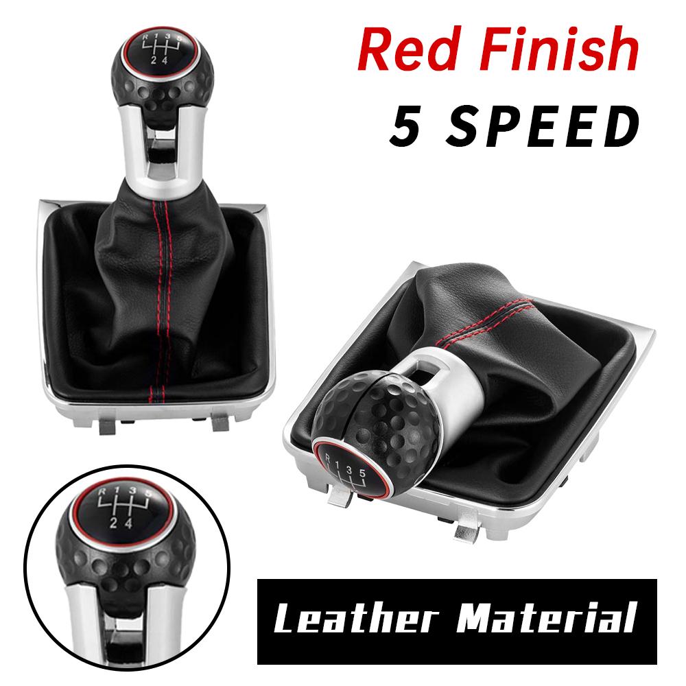 5 6 Speed PU Leather Gear Shift Knob For VW Golf 7 A7 MK7 GTI GTD Level Shift Car 2013-2018