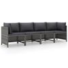 Day and Night - Day and Night 4-seater Garden Sofa with Gray Synthetic Rattan Cushions