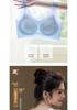 Thin ice silk lifting seamless underwear for girls in summer, with large chest and small chest, semi fixed cup, beautiful back bra, crossed back