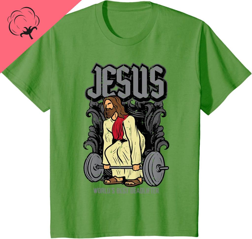 Hot Sale Camisetas Gym Jesus Worlds Best Deadlifter Christian Workout Unisex TShirt Crewneck Vintage Graphic T Shirts