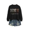 Womens Casual Loose Fit Crewneck Sweatshirt Football Print Everyday Wear