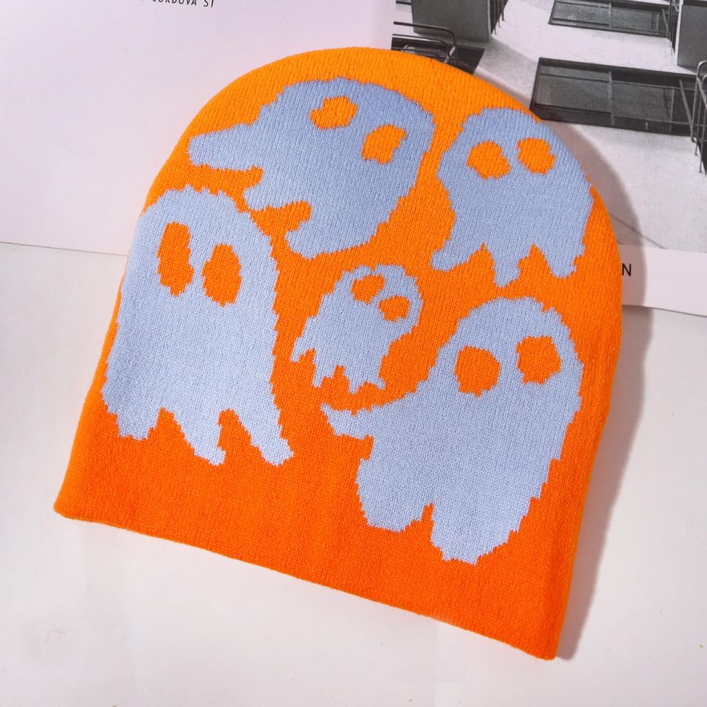 Ghost Pattern Beanie For Autumn Winter Outdoor Activities And Street Fashion