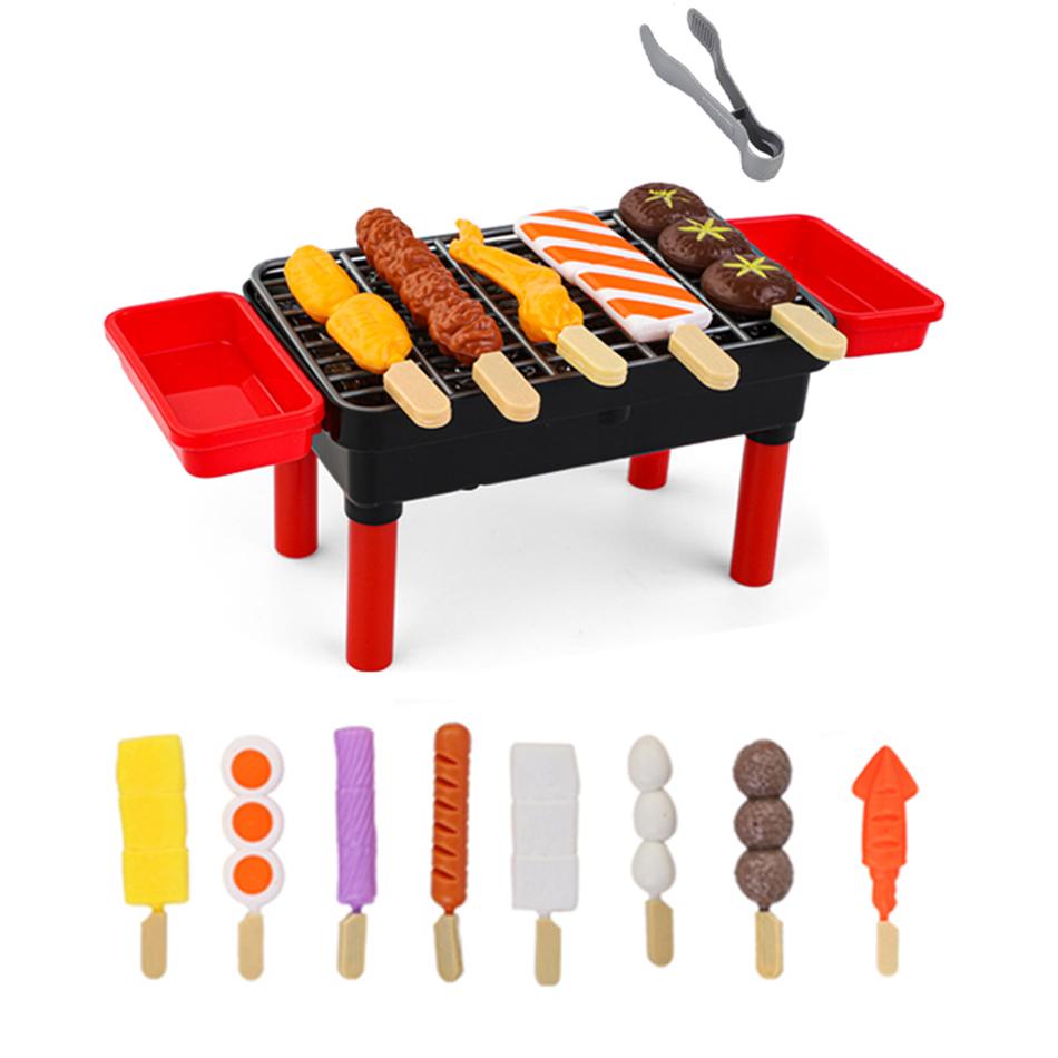 Kids Simulated Barbecue Set with Spray Light and Sound Pretend Play Kitchen Cooking Toy BBQ Educational Toys for Kids Xmas Gifts