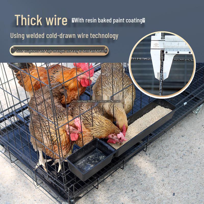 Extra Large Foldable Chicken Coop with Thickened Wire for Egg-Laying