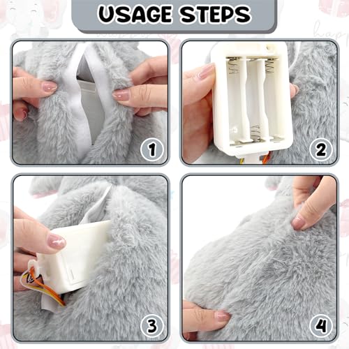 Baby Sleep Aid Soother with Heartbeat Sound, White Noise Music & Soft Light, Newborn Calming Toy, Plush Elephant Stuffed Animal for 0-1 Month+