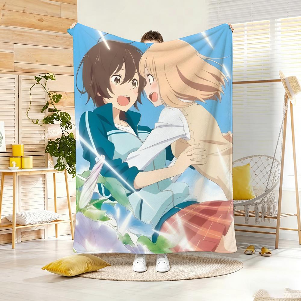 Anime K-KaseS San and MorningS Glories Throw Lightweight 240g Flannel Blanket Soft Skin-friendly for Summer Cooling