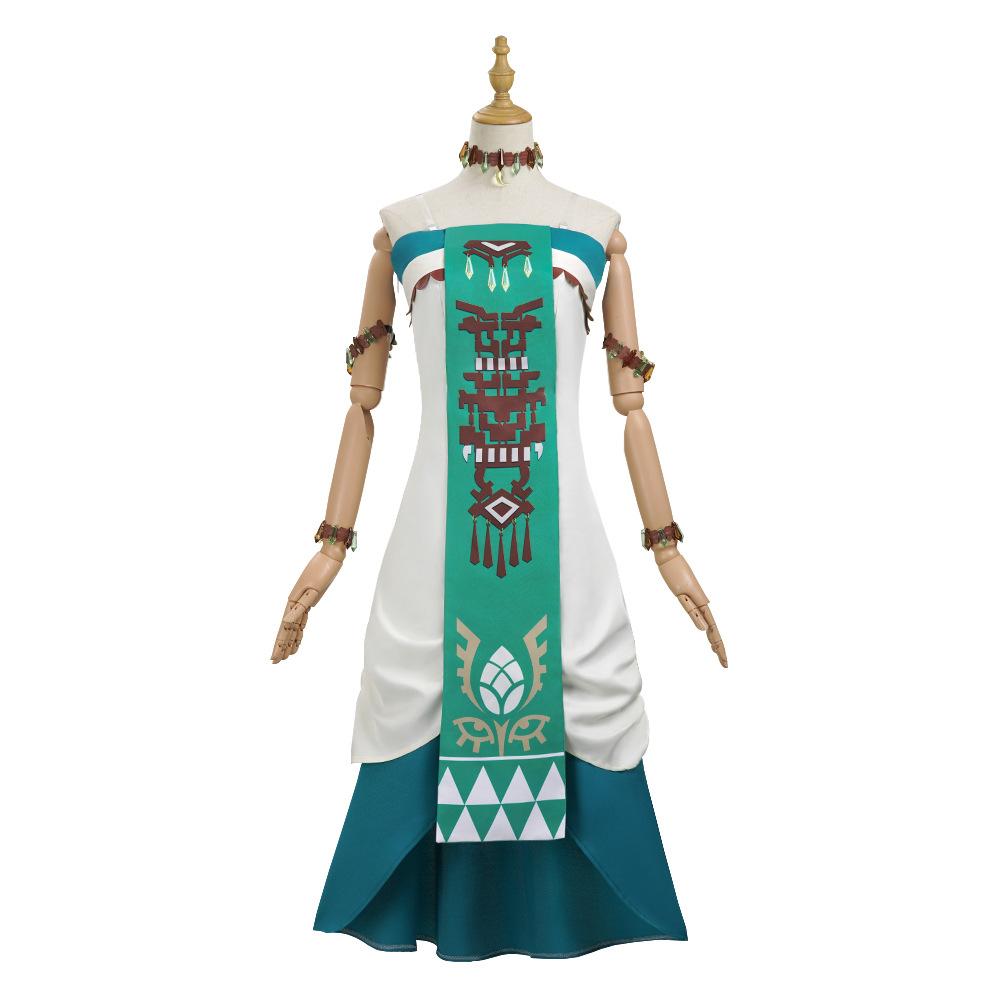 The Legend Tears of The Kingdom Princess Zelda Cosplay Sexy Dress Uniform Wig Headdress Set Prop Halloween Costume Women