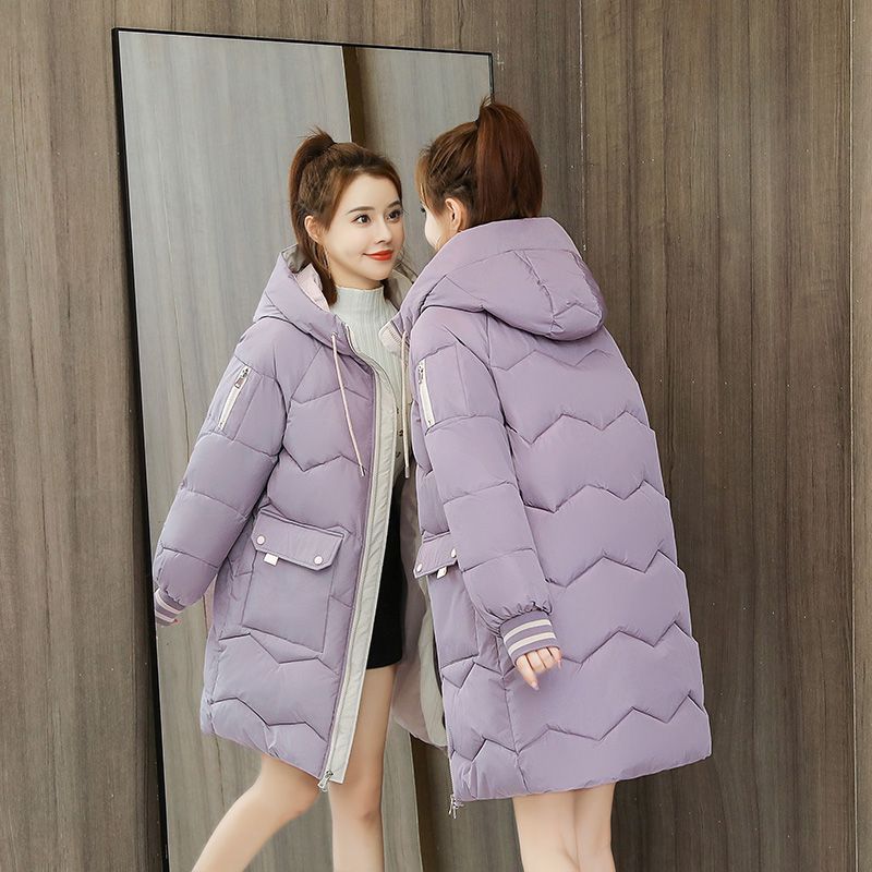 2026 Winter Women Jacket Coats Long Parkas Female Down Cotton Hooded Overcoat Thick Warm Jackets Windproof Casual Student Coat