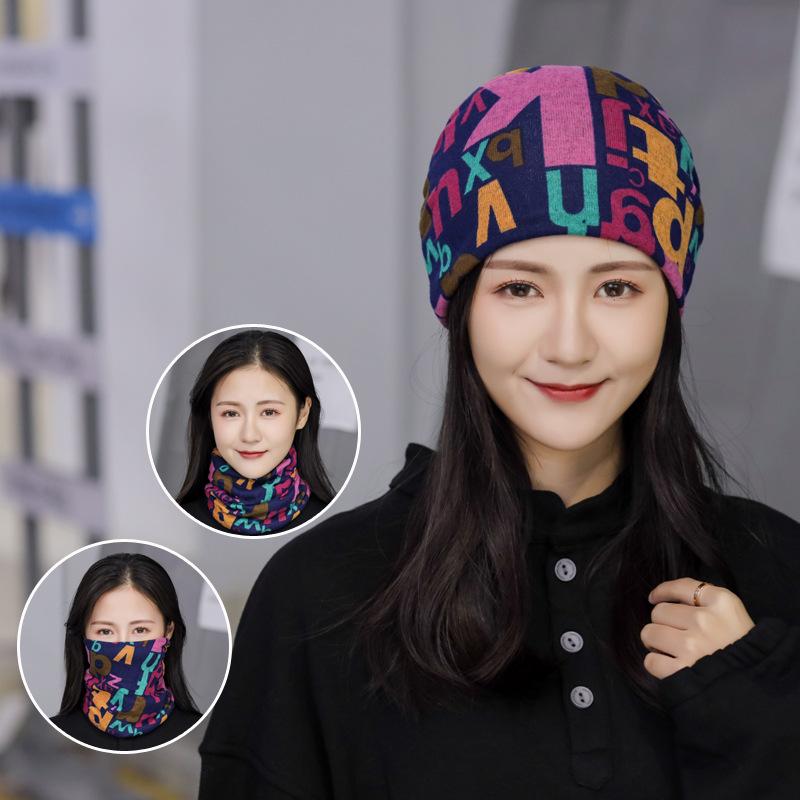 Women's Multifunctional Neck and Hat Scarf: Warm Twist Cap & Mask for Autumn/Winter