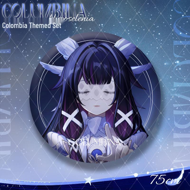 Moon God Colombia Theme Double Flash Badge Standee Set - 75mm Acrylic Collection Moon God Theme Collection
